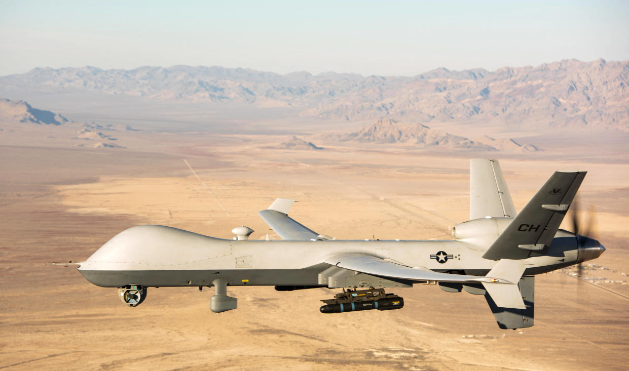 Un drone MQ-9 Reaper survolant le Nevada, aux États-Unis, le 14 janvier 2020.