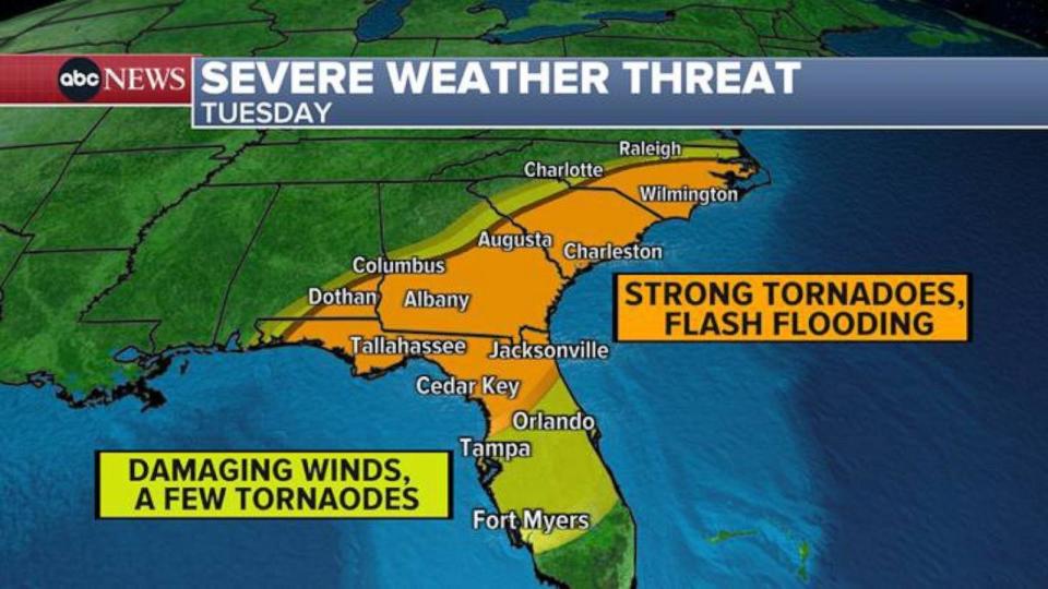 PHOTO: Severe Weather Threat - Tuesday Map (ABC News)