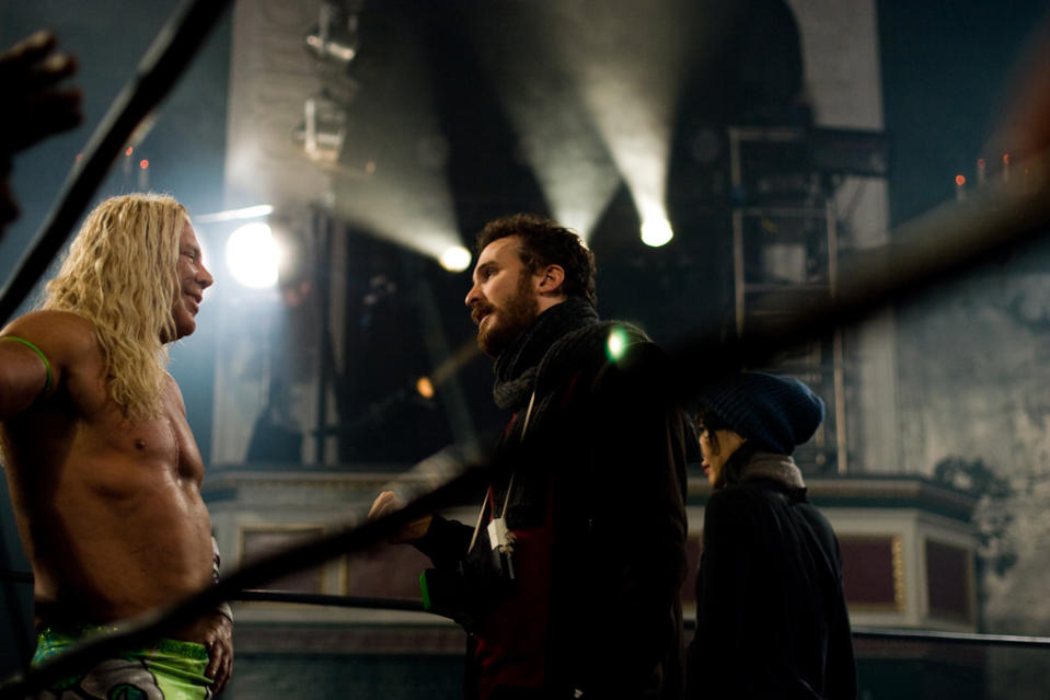 Mickey Rourke Director Darren Aronofsky The Wrestler Production Stills Fox Searchlight 2008