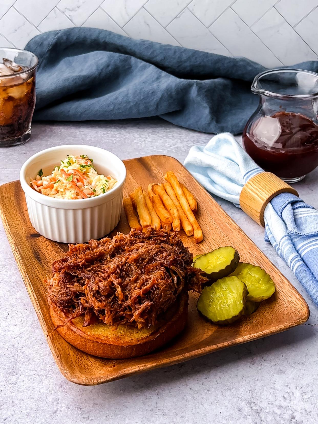 The Instant Pot does most of the work in cooking the pulled pork.