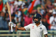 Cricket - India v England - Second Test cricket match - Dr. Y.S. Rajasekhara Reddy ACA-VDCA Cricket Stadium, Visakhapatnam, India - 17/11/16 - India's Virat Kohli celebrates after scoring his century. REUTERS/Danish Siddiqui