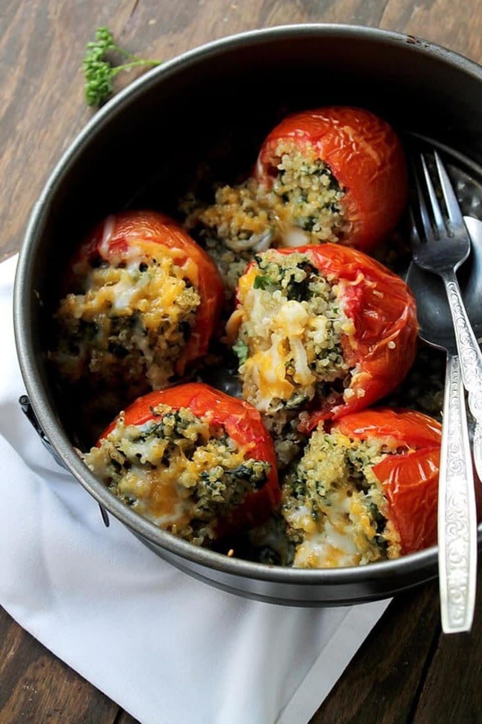 Quinoa and Spinach Stuffed Tomatoes