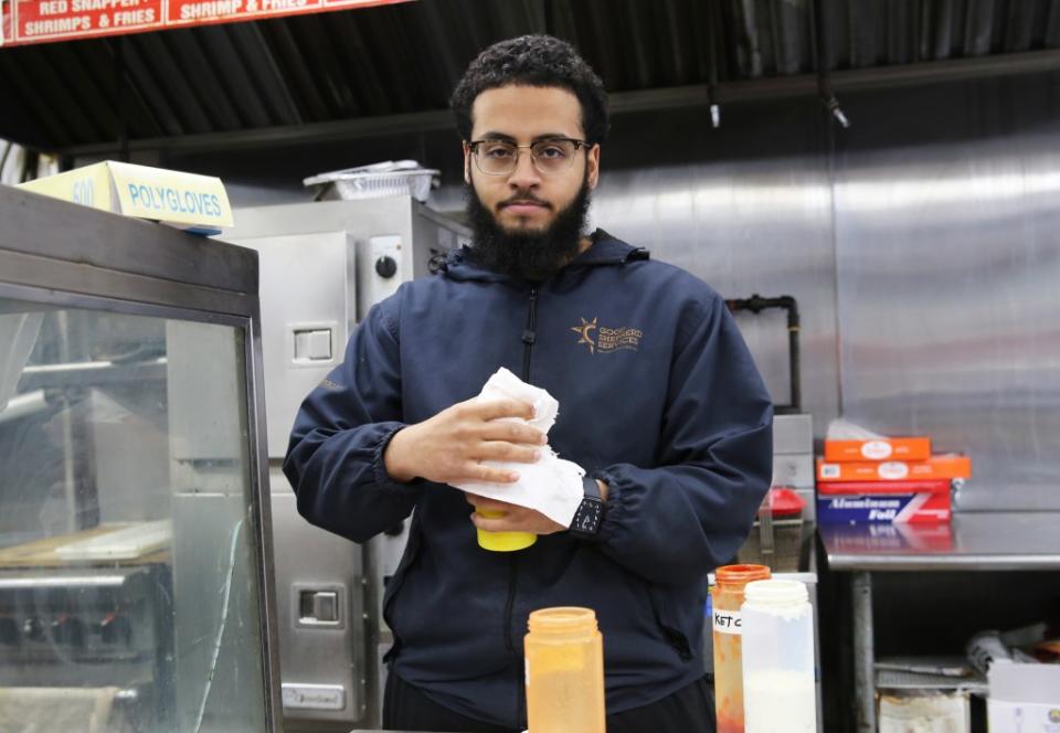 Noah Ali, who works at the Best Fresh Fruit & Fish Market near Heastie’s district office in the Bronx, questioned what the powerful state Assembly speaker is doing to protect local workers. Tomas E. Gaston