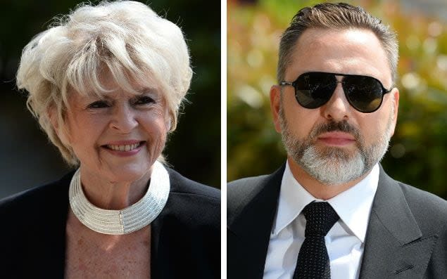 Gloria Hunniford and David Walliams arrive  at the church in central London - Kirsty O'Connor /PA