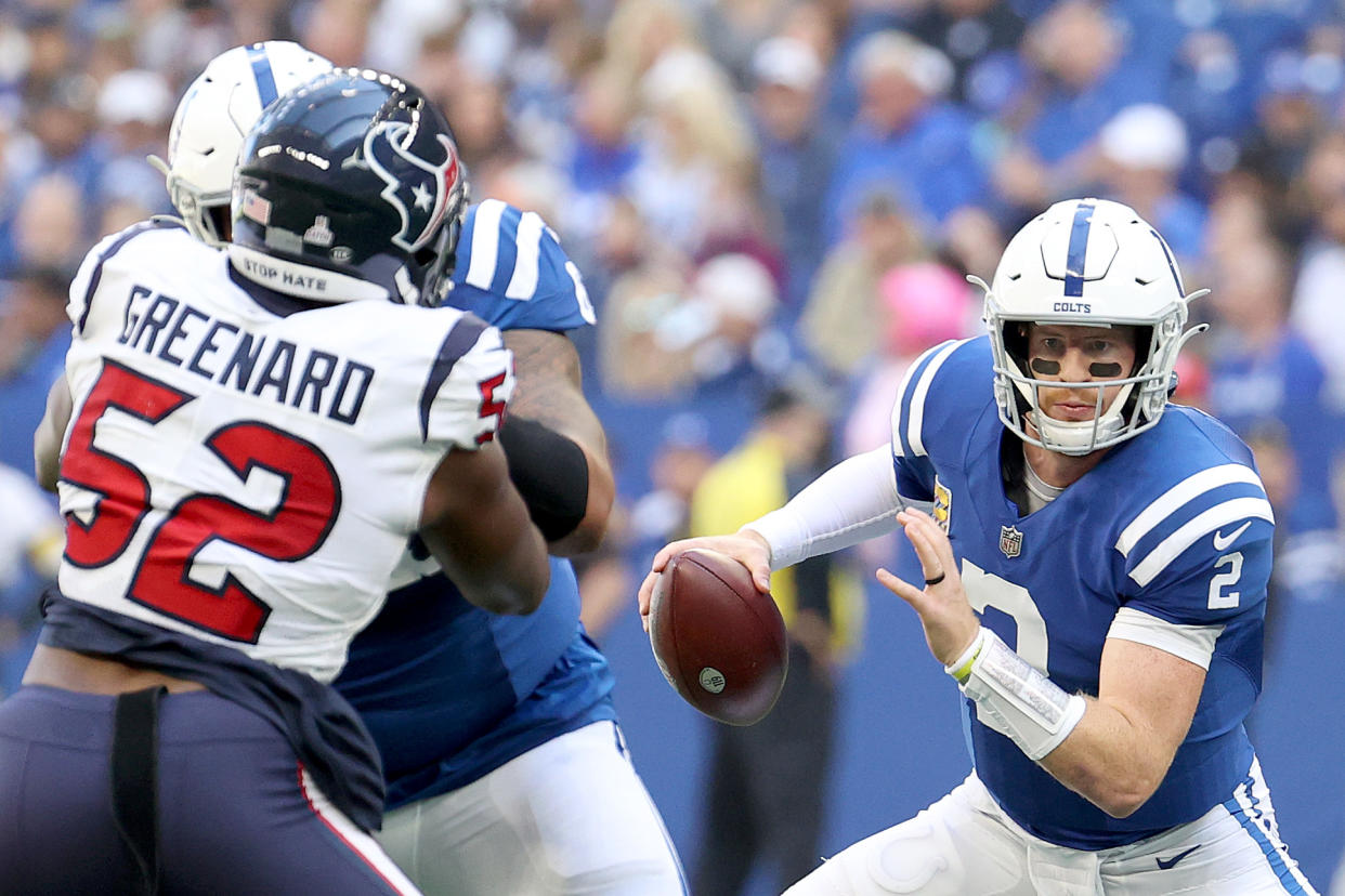 Carson Wentz had another strong performance in the Colts' win. (Photo by Andy Lyons/Getty Images)