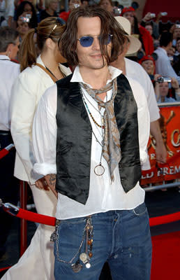 Johnny Depp at the Disneyland premiere of Walt Disney Pictures' Pirates of the Caribbean: At World's End