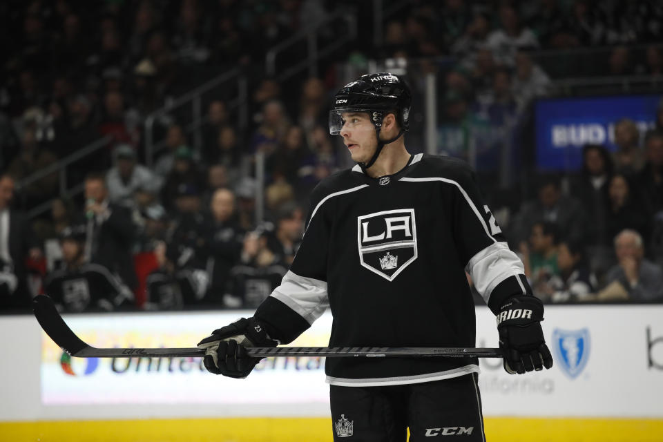 Los Angeles Kings’ Dustin Brown has reached the 50-point plateau for the first time in six years. (AP Photo/Jae C. Hong)