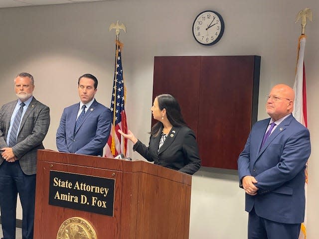 State Attorney Amira Fox on Thursday, May 16, 2024, said James Moschella fired in self-defense after Christopher Jordan's sister, Cynthia Jordan, claimed her brother had a firearm and threatened to harm her and others. Christopher Jordan, 58, died at Lee Memorial Hospital.