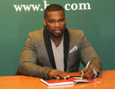 Who knew rapper 50 Cent, aka Curtis Jackson, was also an author? The 37-year-old native New Yorker signed copies of his new book, <i>Formula 50: A 6-Week Workout and Nutrition Plan That Will Transform Your Life</i>, at a Barnes & Noble in the Big Apple on Wednesday. (1/16/2013)