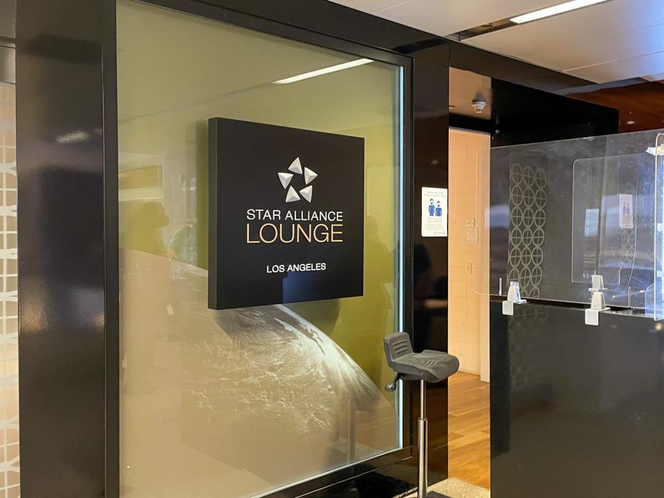 The entrance to the Star Alliance Lounge at the Los Angeles International Airport.