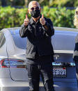 <p>Howie Mandel celebrates selling his Hidden Hills home while out with wife Terry on Wednesday in Calabasas, California.</p>