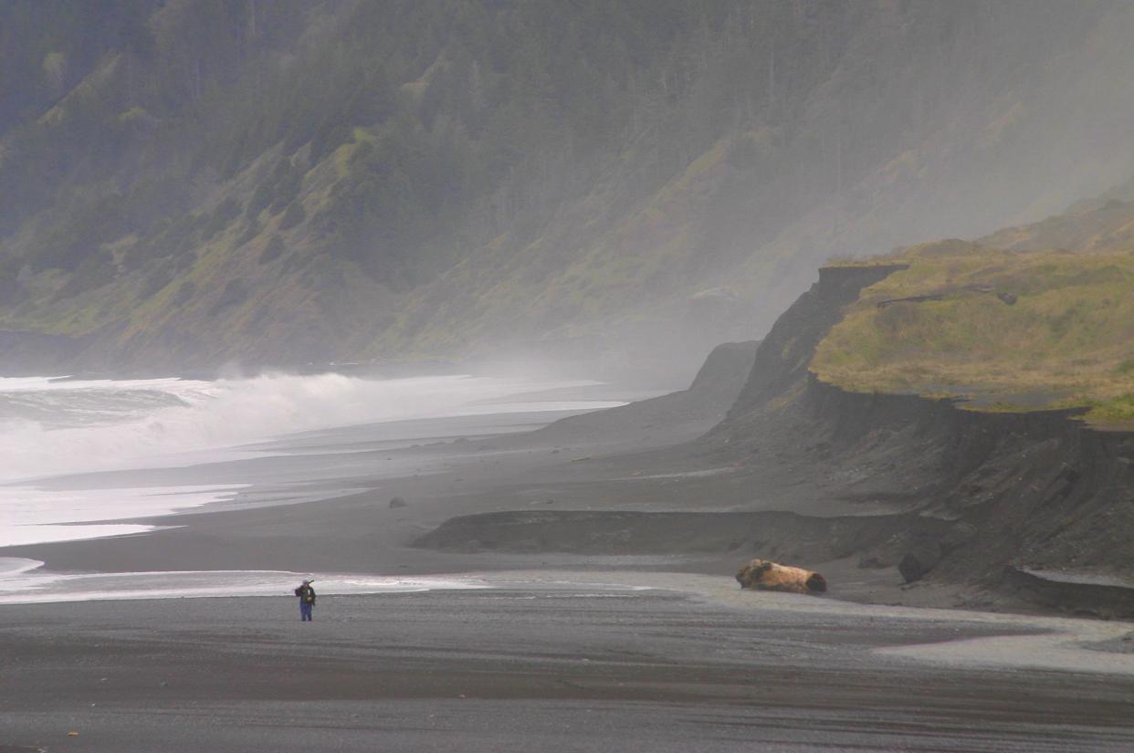 shelter cove, CA black sand beach