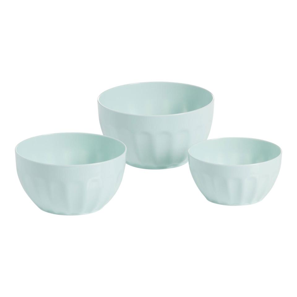 Light Blue Melamine Nesting Mixing Bowls