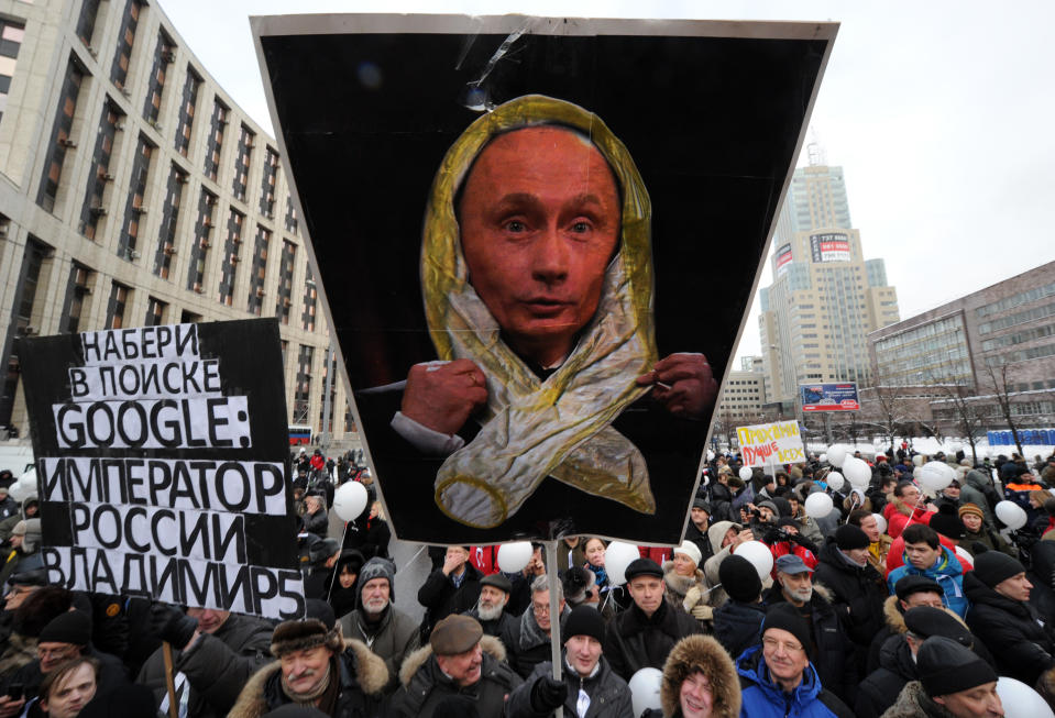 A December 2011 protest in Moscow against the alleged rigging of parliamentary polls. (Photo: Kirill Kudryavtsev/AFP/Getty Images)