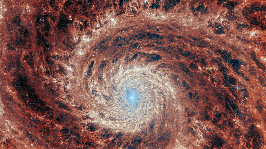  Image of the M51 galaxy from the James Webb Telescope 