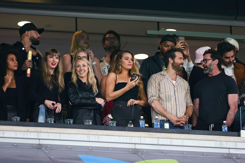 Taylor Swift, Blake Lively, Ryan Reynolds and Hugh Jackman at the Kansas City Chiefs NFL Game