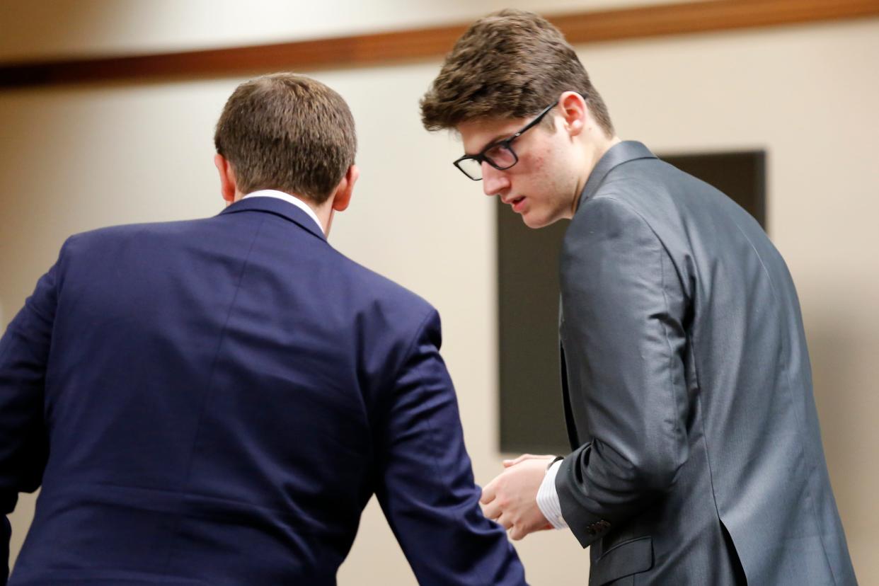 Joseph Eubank enters Kenton County Circuit Court in Covington, Ky., for his arraignment on Monday, Dec. 2, 2019.