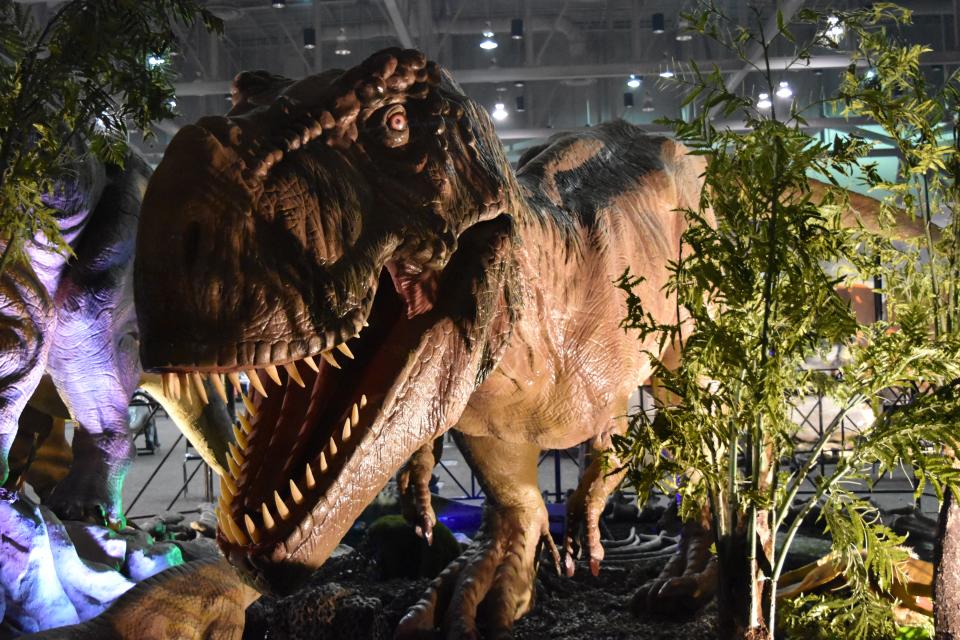 One of many animatronic dinosaurs featured in the touring show Jurassic Quest