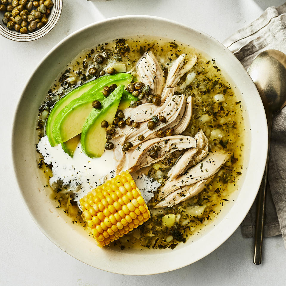 Ajiaco Bogotano (Potato Soup with Corn, Chicken & Capers)