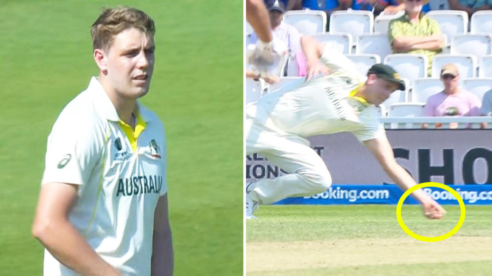 Cameron Green booed by the crowd and Green taking a catch at gully.