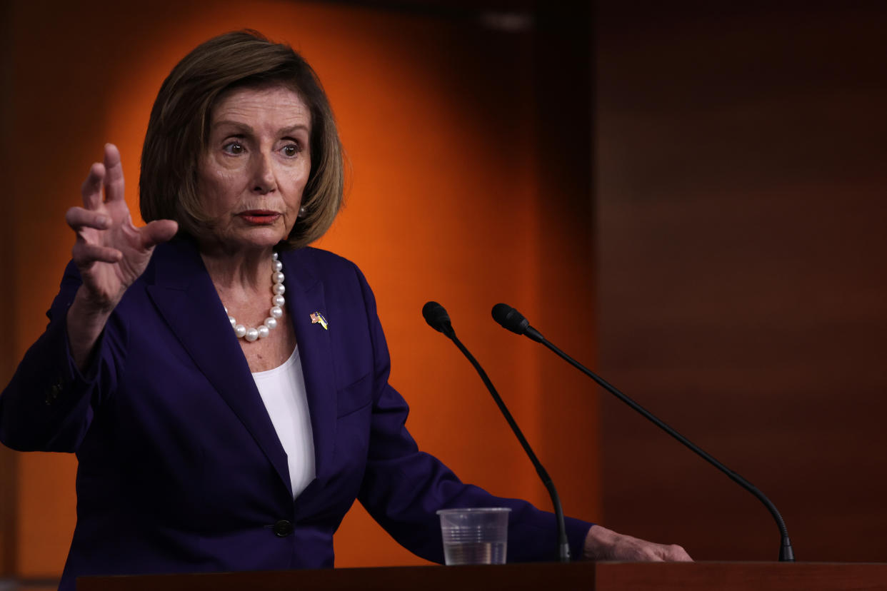 WASHINGTON, DC - SEPTEMBER 30: U.S. Speaker of the House Rep. Nancy Pelosi (D-CA) speaks during her weekly news conference at the U.S. Capitol on September 30, 2022 in Washington, DC. Speaker Pelosi held a weekly news conference to answer questions from members of the press. (Photo by Alex Wong/Getty Images)