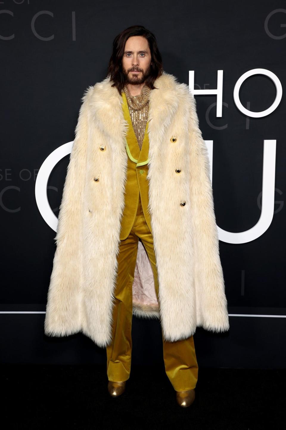 Jared Leto at the ‘House Of Gucci’ New York Premiere wearing Gucci (Getty Images)