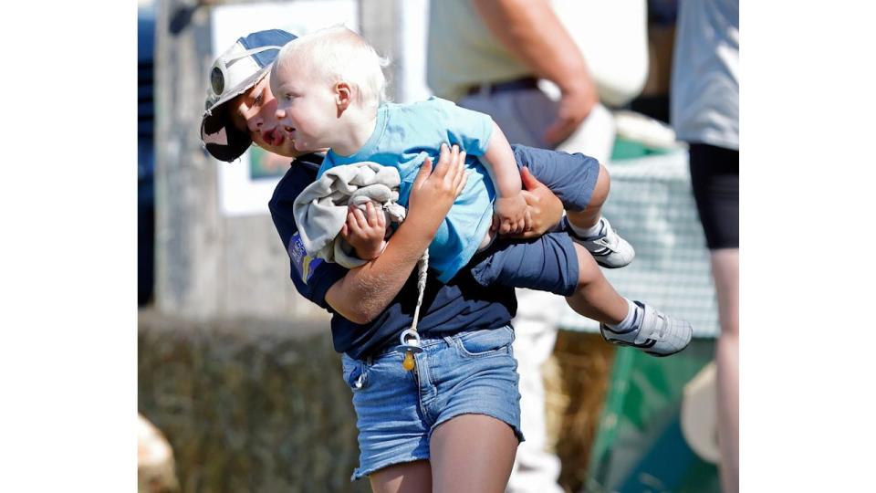 Mia Tindall holding Lucas Tindall