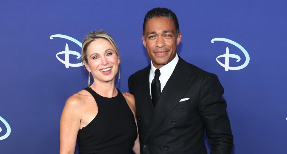 Amy Robach and TJ Holmes attend the 2022 ABC Disney Upfront on May 17, 2022 in New York City. (Photo: Getty Images,)