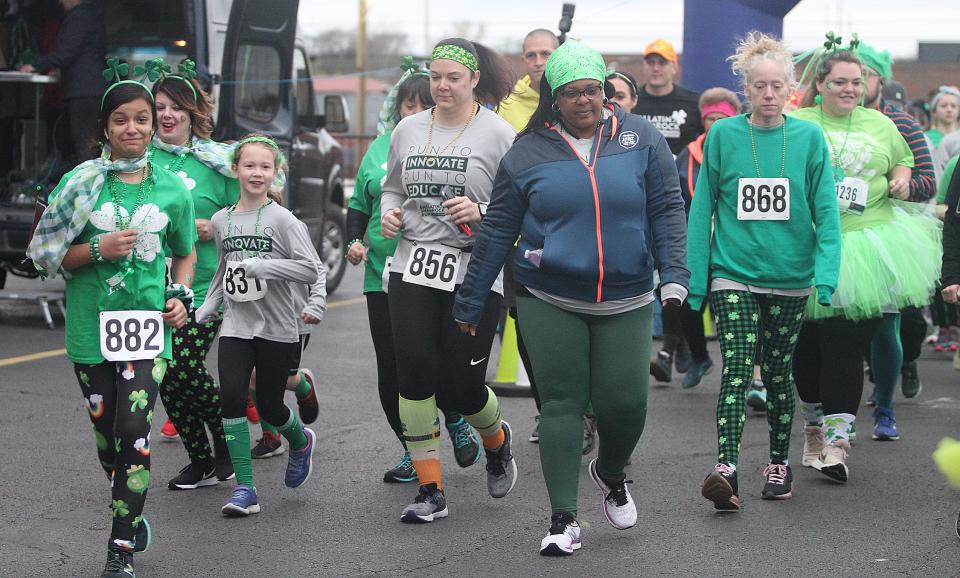 Participants at the start of the 5k Shamrock Run in Gallatin on March 14, 2020. The Saint Patrick's Day parade returns to Nashville this year on Saturday, March 18.