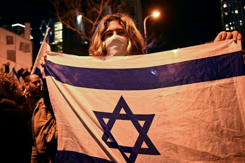 Protest against Israeli PM Benjamin Netanyahu's government, in Tel Aviv