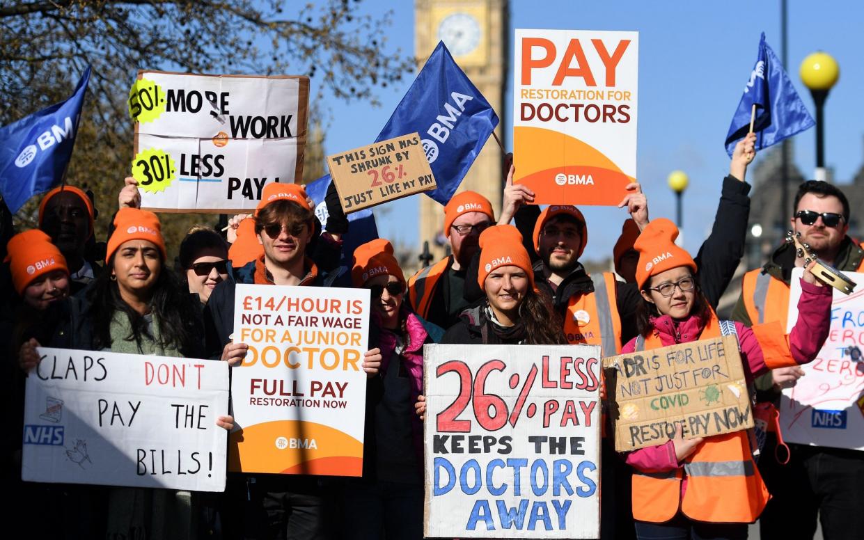 Medics on strike outside St Thomas's Hospital - Shutterstock/Shutterstock