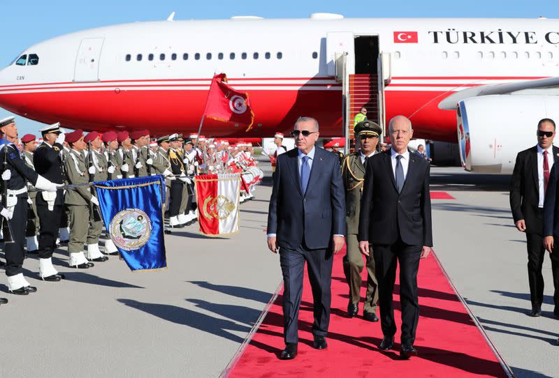 Turkey's President Erdogan meets with Tunisia's President Saied in Tunis