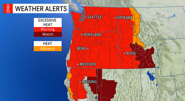 Red Flag Warning, Wind Advisory and Excessive Heat Warning