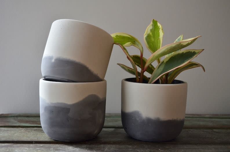 Stormy Skies Concrete Planter