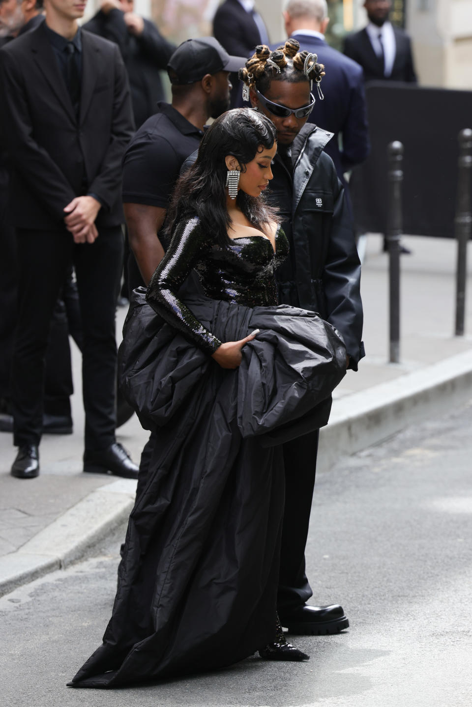 PARIS, FRANCE – JULY 05: Cardi B and Offset attend the Balenciaga Haute Couture Fall/Winter 2023/2024 show as part of Paris Fashion Week on July 05, 2023 in Paris, France. (Photo by Pierre Suu/Getty Images)