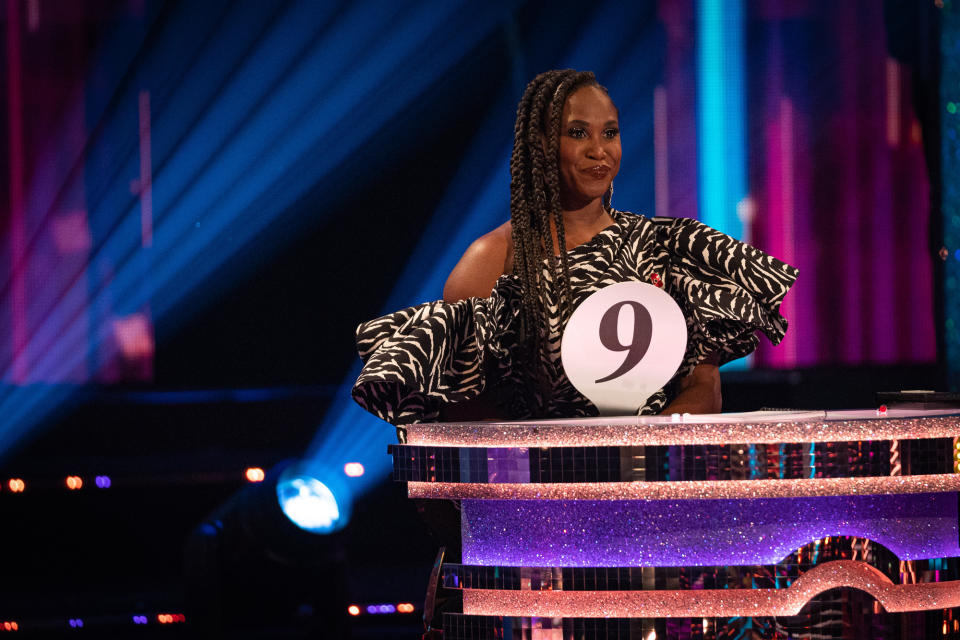 Programme Name: Strictly Come Dancing - TX: 07/11/2020 - Episode: Live show 3 - Movie week (No. 3) - Picture Shows: LIVE SHOW Motsi Mabuse - (C) BBC - Photographer: Kieron McCarron