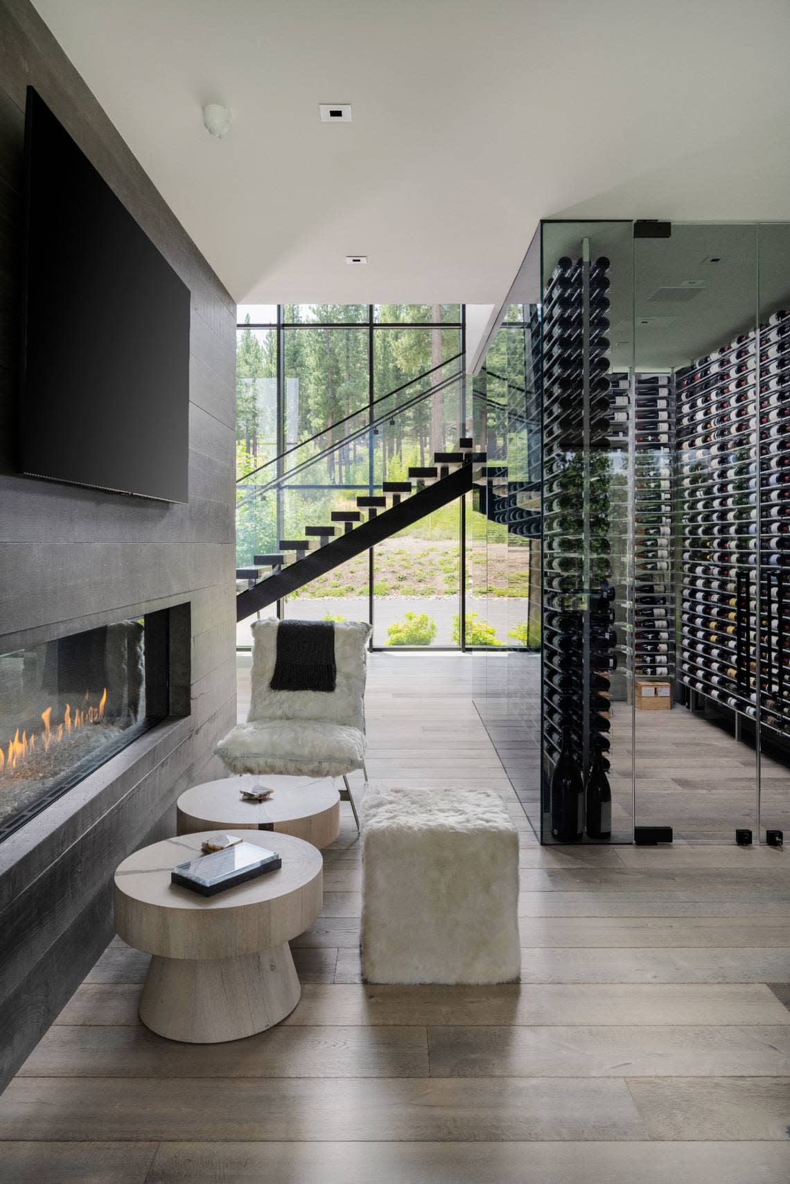 The 1,200-bottle wine vault in the Truckee area home.