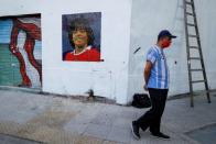 FILE PHOTO: Maradona's fans remember the idol with a colorful memorial in Buenos Aires