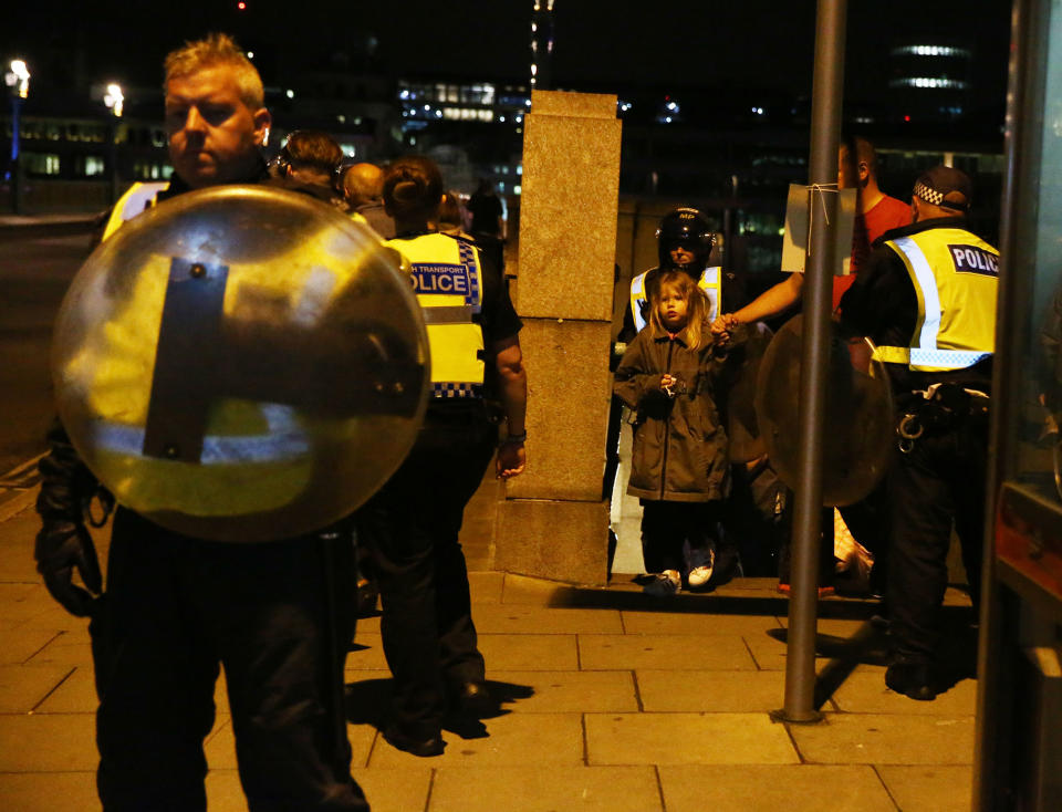 <p>Police officers guard the approach to Southwark Bridge after an incident near London Bridge in London, Britain June 4, 2017. (Neil Hall/Reuters) </p>