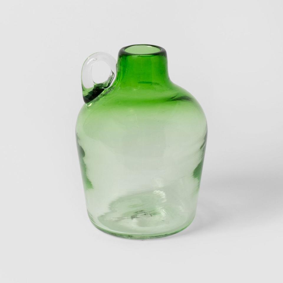 125) Green glass jug