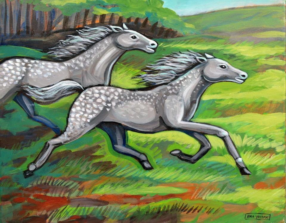 "Wild Horses" by Kira Yustak is part of the "Embracing Freedom" show at Belmar Arts Center.