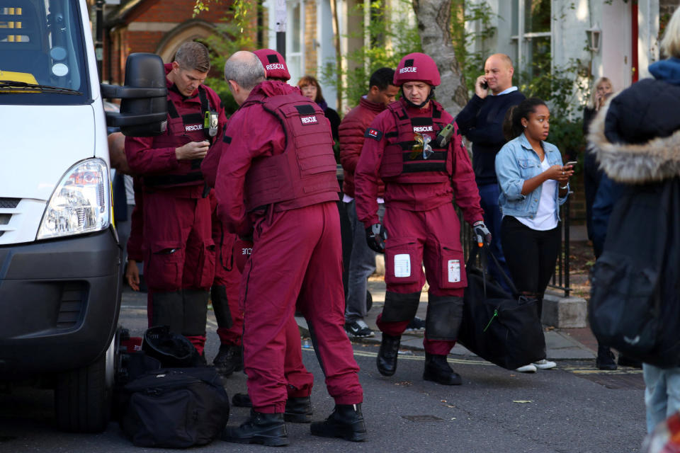 <em>Investigation – A huge investigation is underway, including forensic work at the scene (Picture: REUTERS/Hannah McKay)</em>