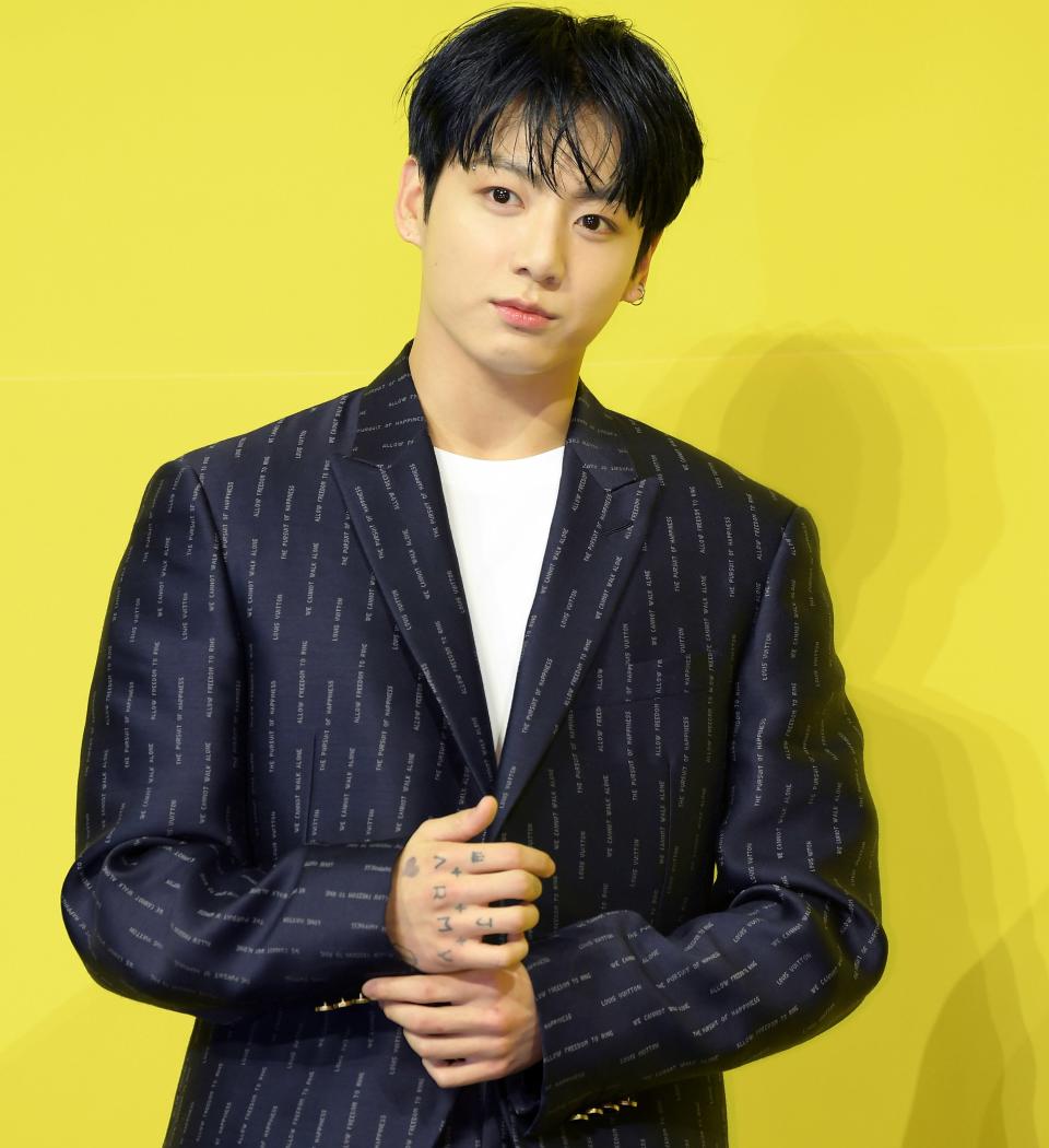 Jungkook of BTS attends a press conference for BTS's new digital single 'Butter' at Olympic Hall on May 21, 2021 in Seoul, South Korea