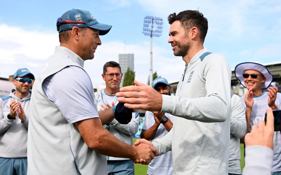 Trescothick and James Anderson - Gareth Copley /Getty Images