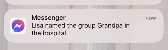 'lisa named group grandpa in the hospital"