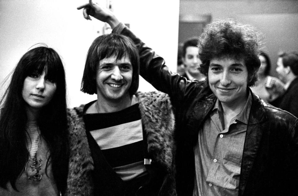 Bob Dylan with Sonny and Cher in 1965.