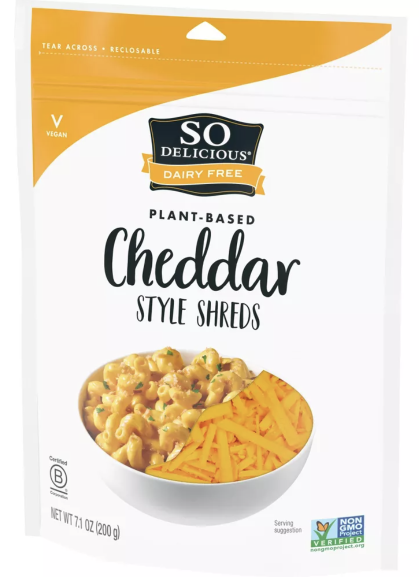 <p><a href="https://go.redirectingat.com?id=74968X1596630&url=https%3A%2F%2Fwww.target.com%2Fp%2Fso-delicious-dairy-free-cheddar-cheese-style-shreds-7-1oz%2F-%2FA-79645793&sref=https%3A%2F%2Fwww.womenshealthmag.com%2Ffood%2Fg29648044%2Fvegan-cheese-brands%2F" rel="nofollow noopener" target="_blank" data-ylk="slk:Shop Now;elm:context_link;itc:0;sec:content-canvas" class="link ">Shop Now</a></p><p>Cheddar Cheese-Style Shreds</p><p>Target</p>