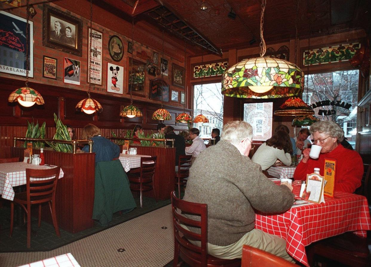 Part of the "early" dinner crowd at Max & Erma's restaurant in German Village, in this photo dated Feb. 21, 1995. The original Max & Erma's eatery on the corner of South Third and Frankfort streets is now Chapman's Eat Market.