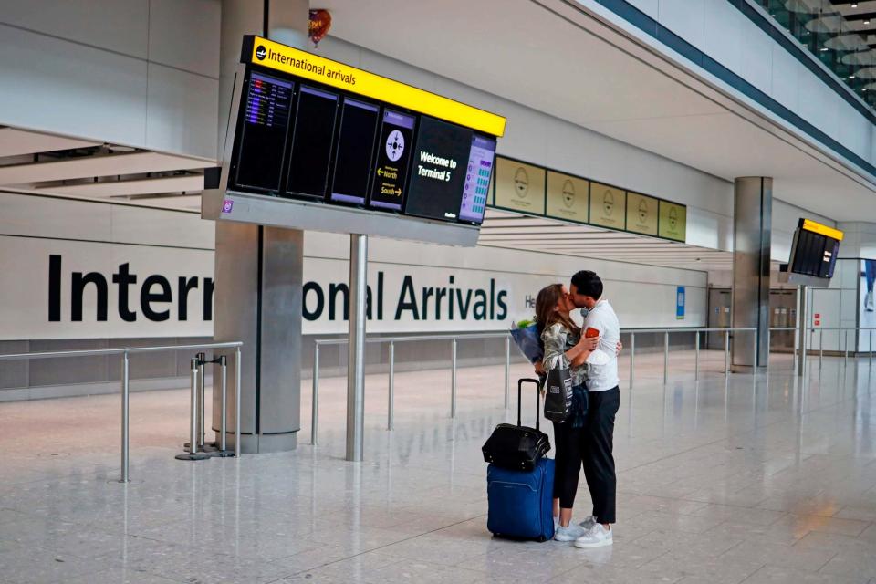 Most travellers arriving in Britain will face 14 days in quarantine from tomorrow - anyone breaking the rules faces a fine or prosecution: AFP via Getty Images