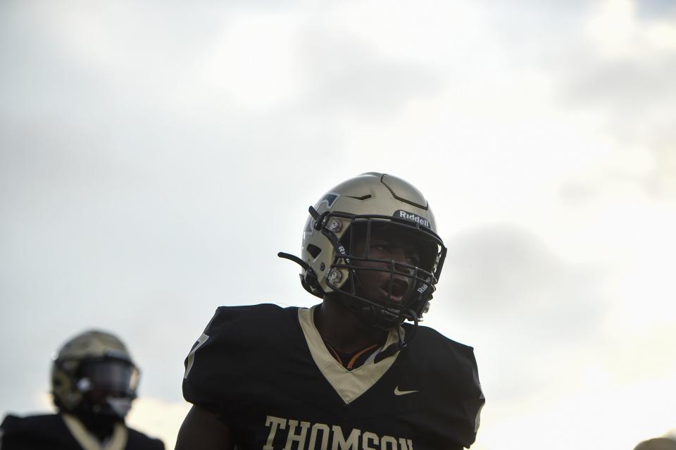 Thomson takes the field before the Thomson and Burke County football game at The Brickyard in Thomson, Ga., on Friday, Aug. 19, 2022. Burke County defeated Thomson 24-21. 